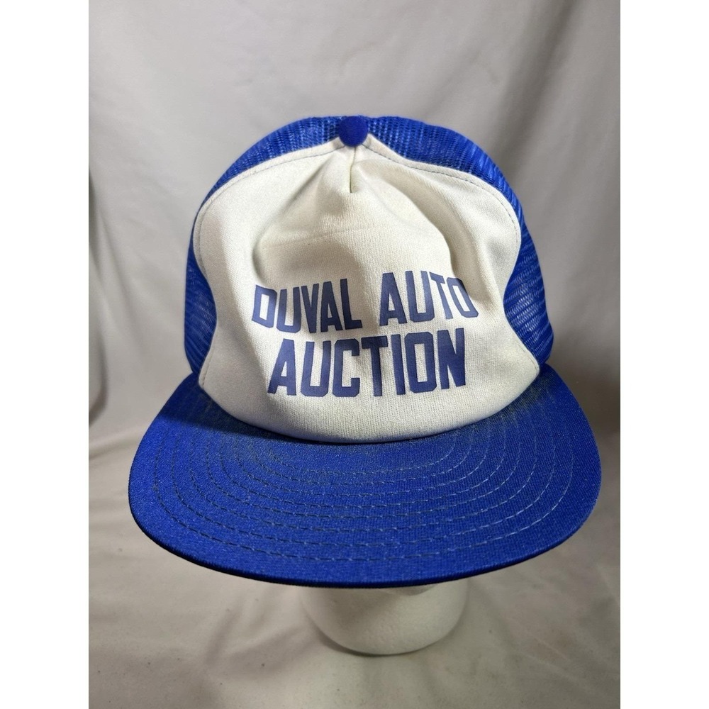 Vintage Duval Auto Auction Jacksonville Fl Florida Hat Cap Mesh Trucker Retro